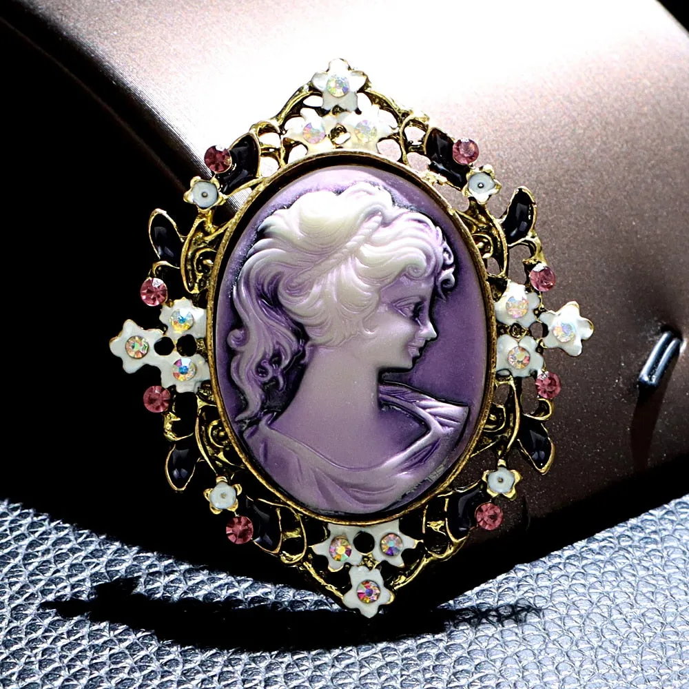 Beauty Head Embossed Brooch 20 Styles Available Classic Fashion Pin Wedding Party Jewelry