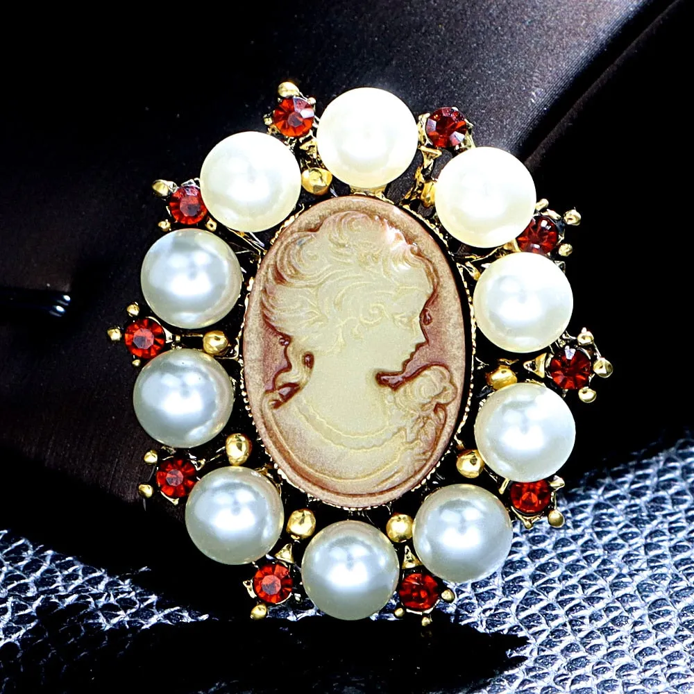 Beauty Head Embossed Brooch 20 Styles Available Classic Fashion Pin Wedding Party Jewelry