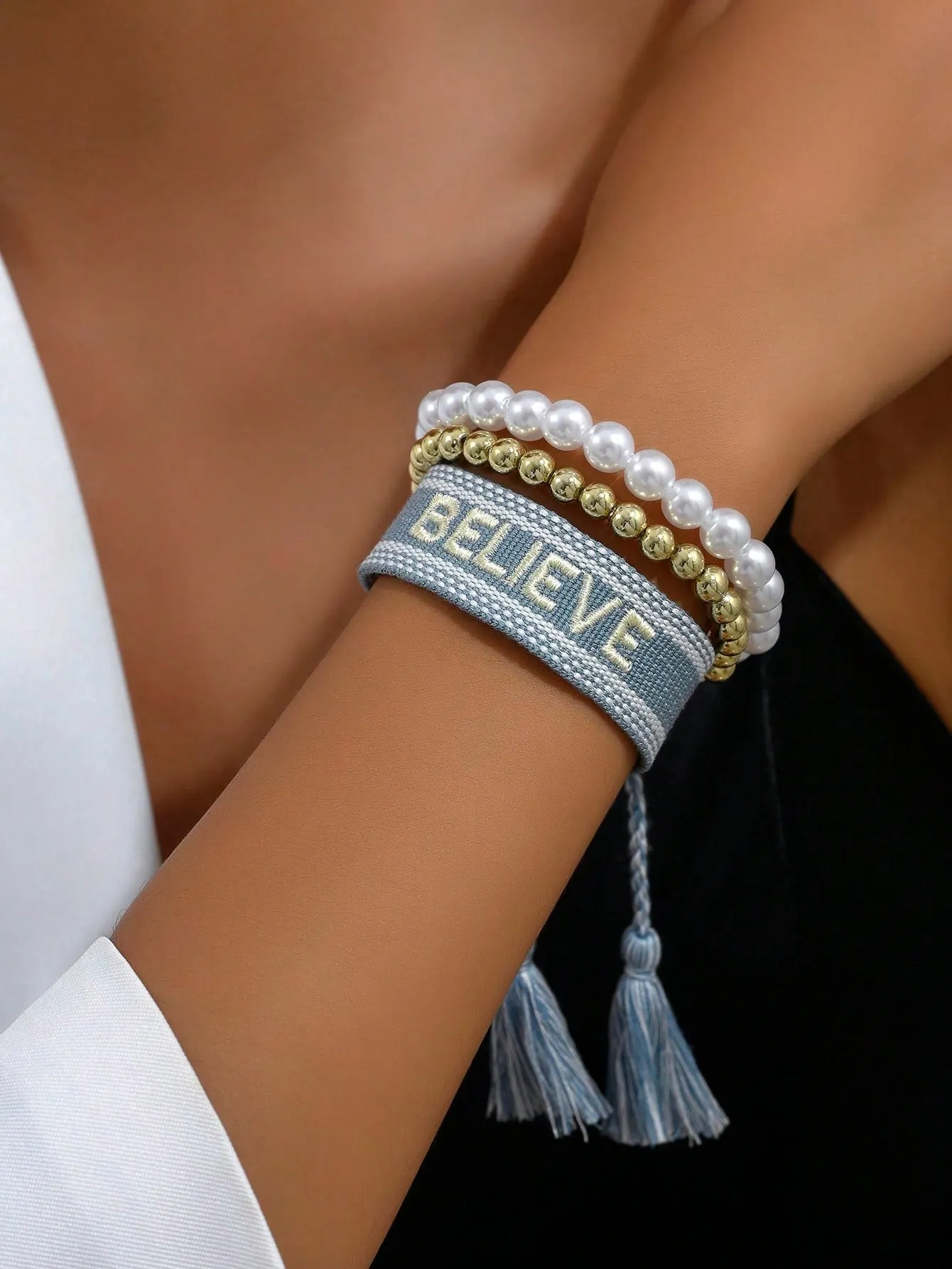 Believe Three Piece Bracelet Set