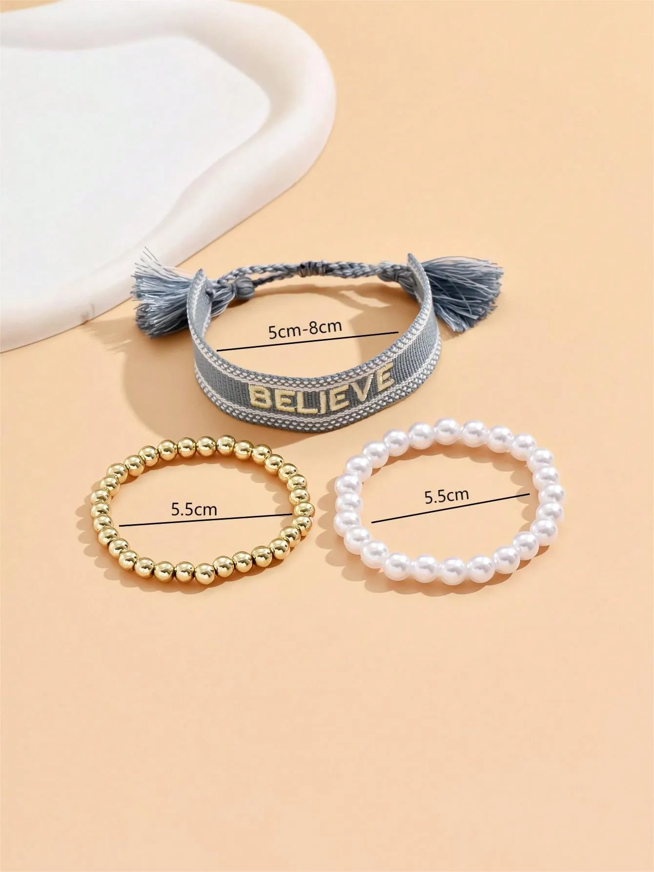 Believe Three Piece Bracelet Set
