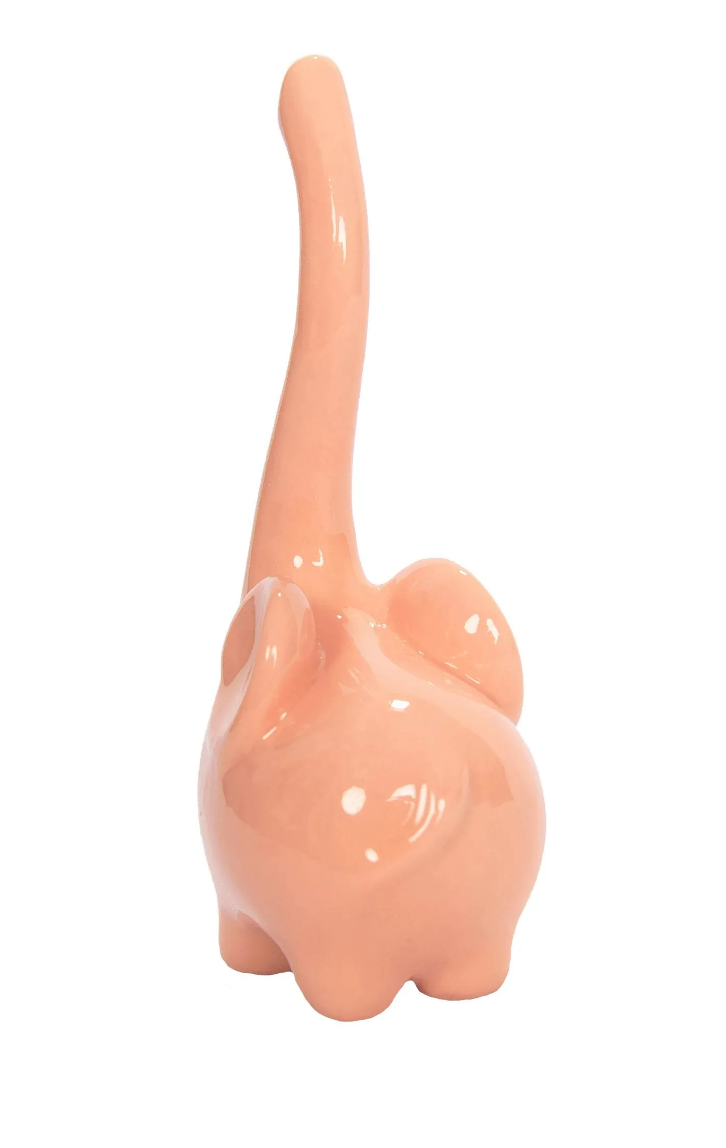 Beth Marie Luxury Boutique Baby Elephant Ring Holder, Coral Ceramic Engagement and Wedding Ring Holder, Measures 2" W x 4" H x 1.25" D