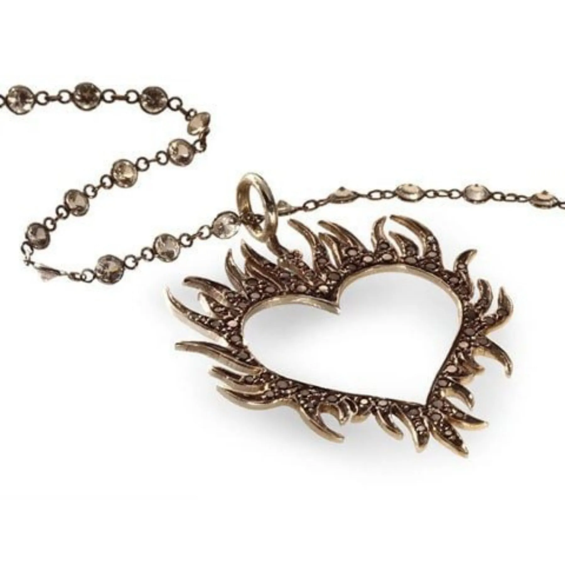 Black Diamond Heart Necklace