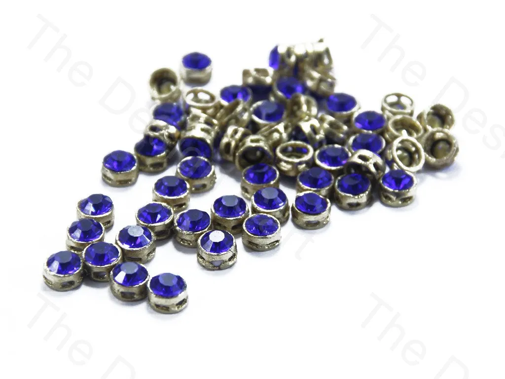 Blue Circular Golden Kundan Stones
