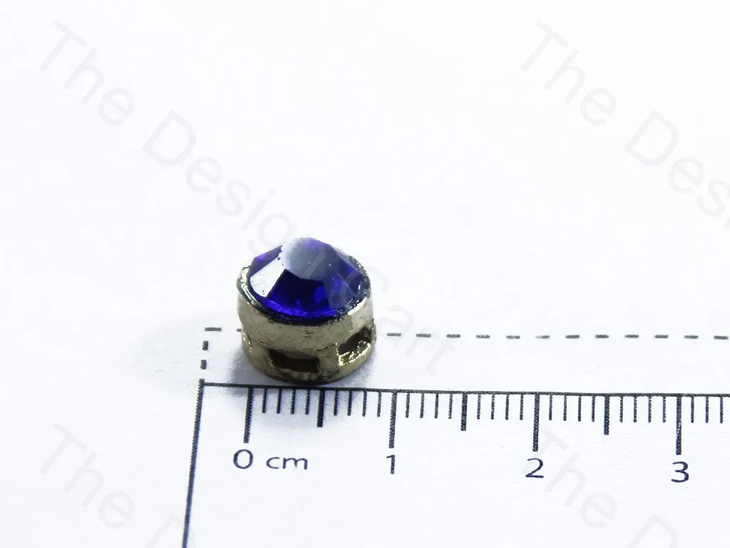 Blue Circular Golden Kundan Stones