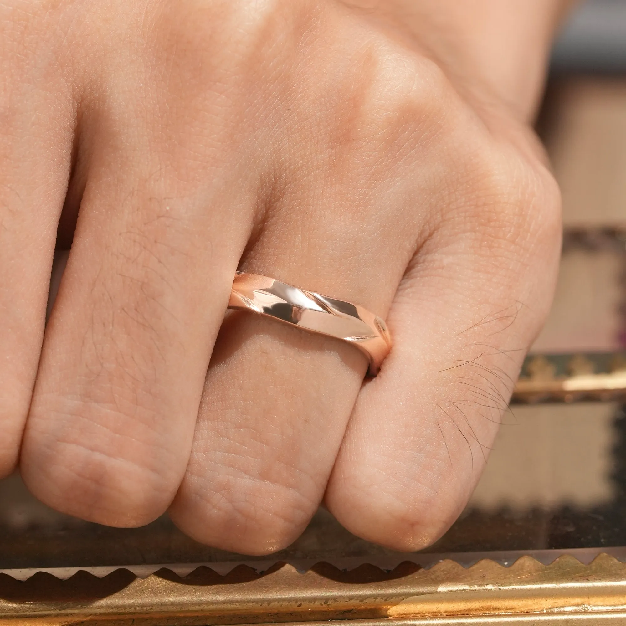 Bold Sculpted Modern Men's Ring - Nathaniel