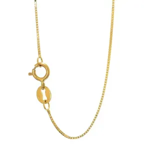 Box Chain 14K Solid Yellow Gold 16" 18" 20" - 0.5mm, Thin Dainty Minimalist Necklace for Pendant / Charm, Thin gold chain, Genuine 14K Gold