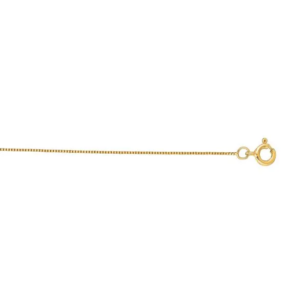 Box Chain 14K Solid Yellow Gold 16" 18" 20" - 0.5mm, Thin Dainty Minimalist Necklace for Pendant / Charm, Thin gold chain, Genuine 14K Gold