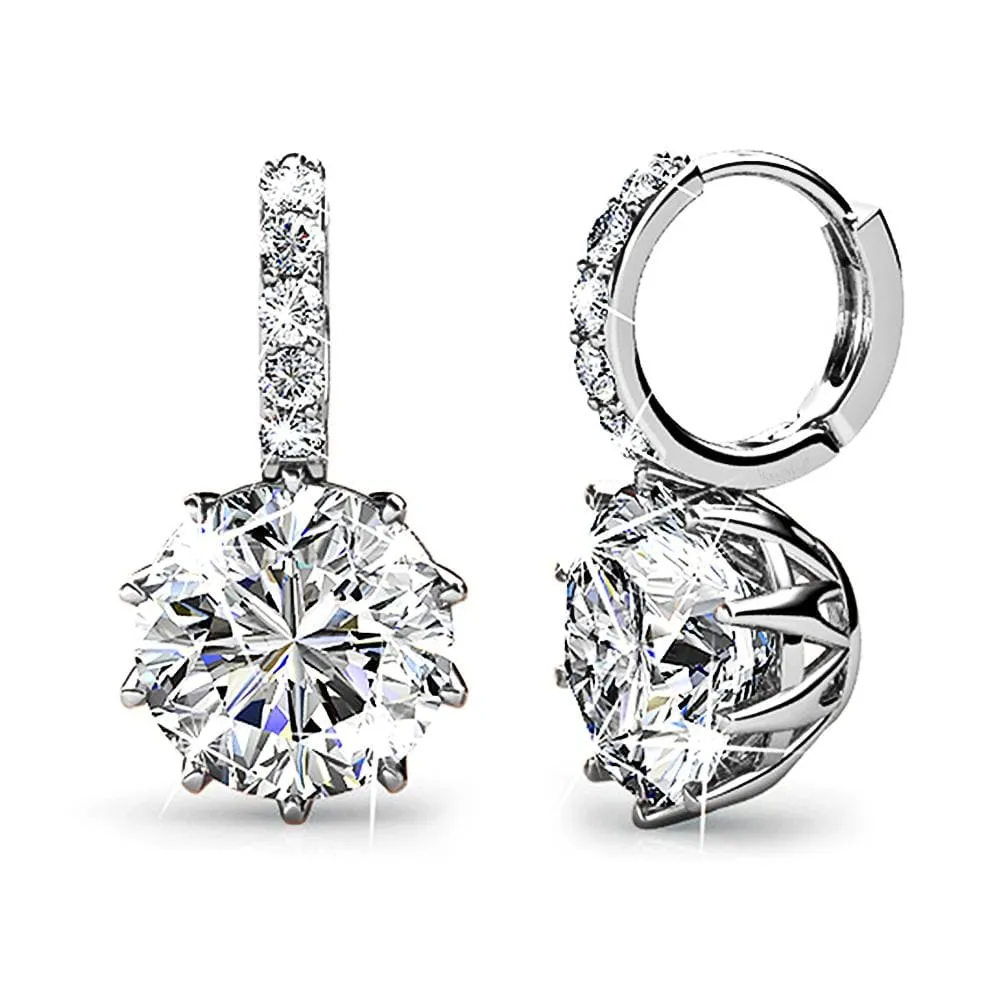 Boxed Heart Shaped White Gold Set Embellished with SWAROVSKI® Crystals
