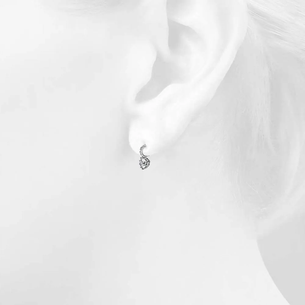Boxed Heart Shaped White Gold Set Embellished with SWAROVSKI® Crystals