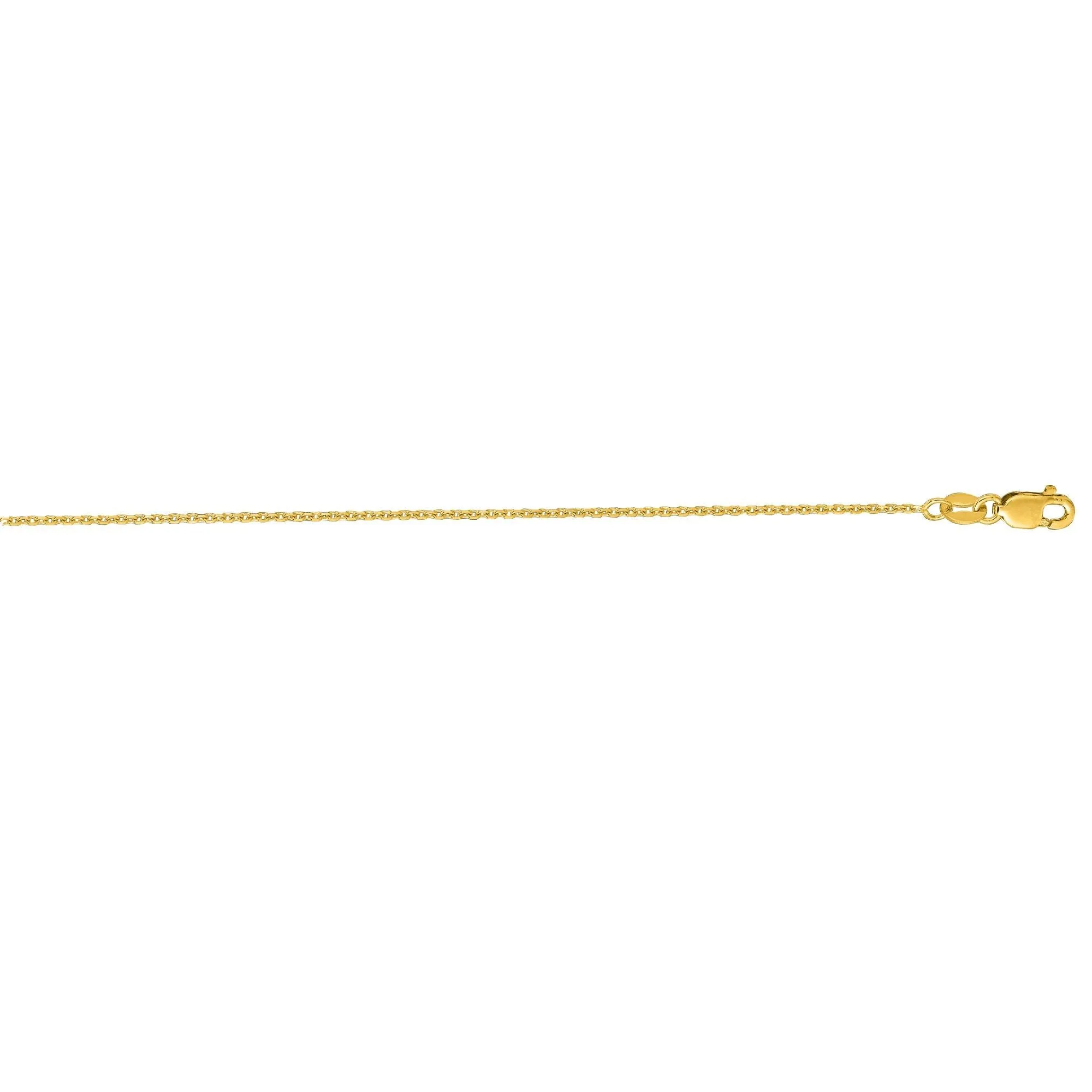 Cable Chain 10k Solid Yellow Gold 16" 18" 20" - 0.8mm - Dainty Minimalist Diamond cut Pendant Chain For Women - Genuine 10kt Gold