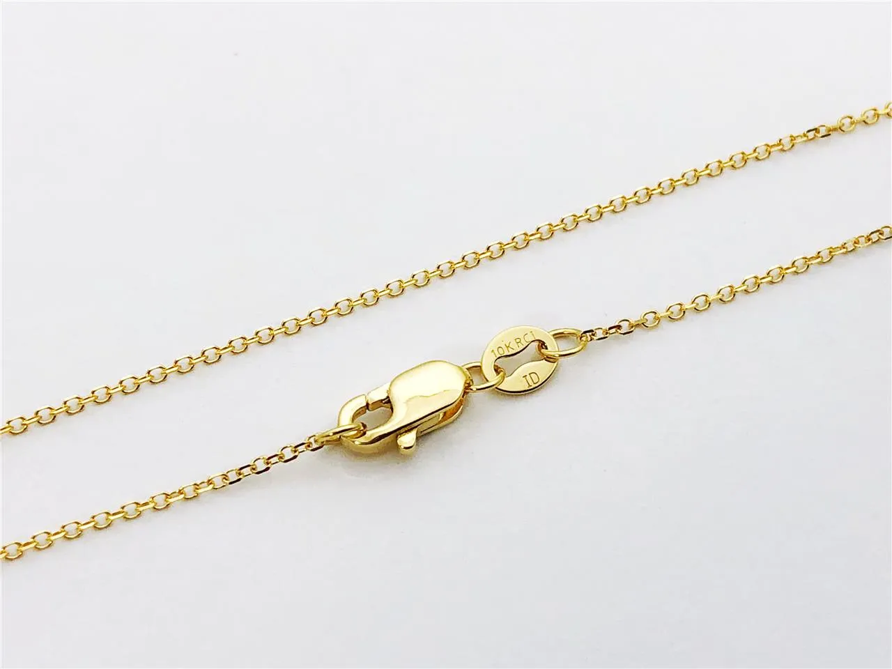 Cable Chain 10k Solid Yellow Gold 16" 18" 20" - 0.8mm - Dainty Minimalist Diamond cut Pendant Chain For Women - Genuine 10kt Gold
