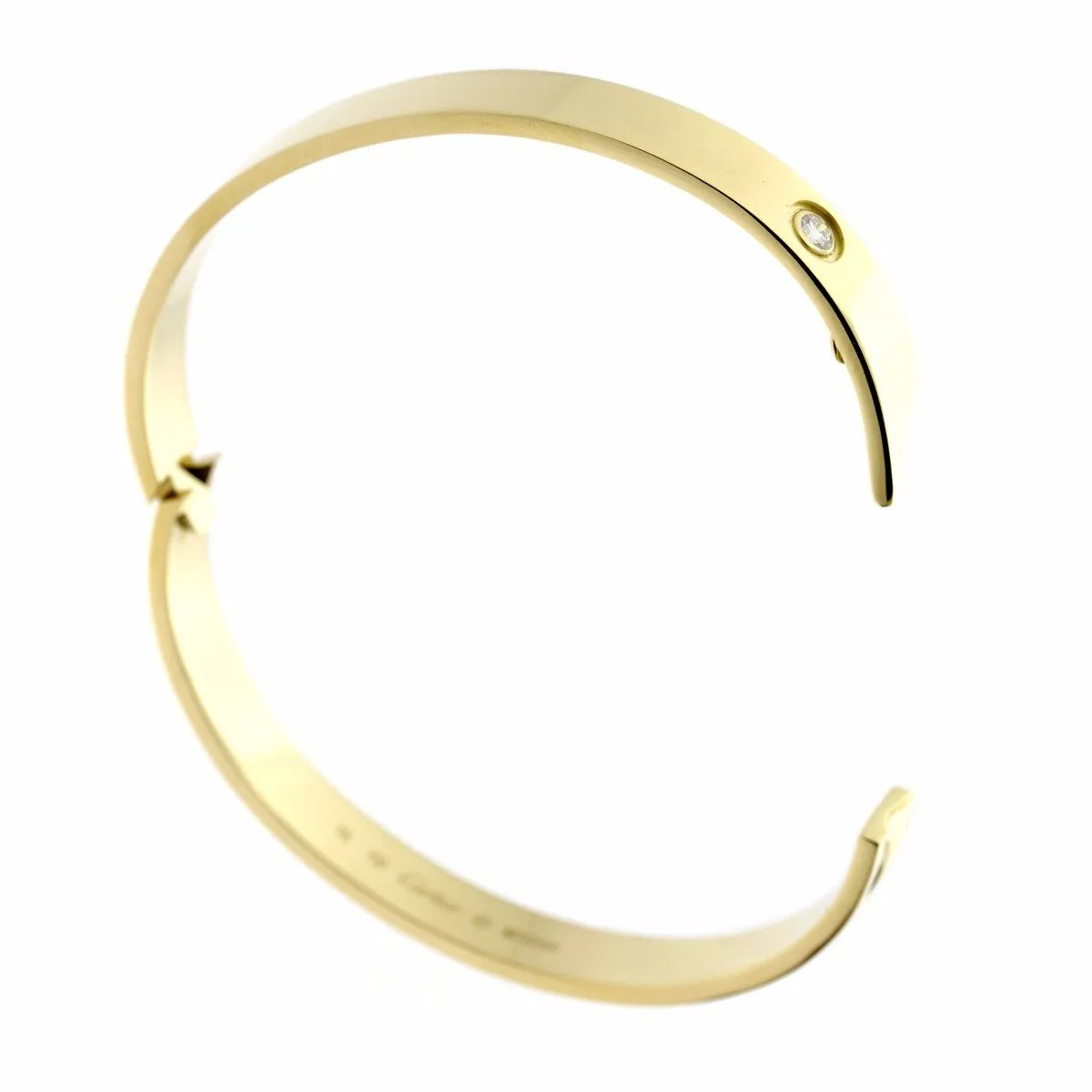 Cartier Anniversary Yellow Gold Diamond Bangle Sz 16