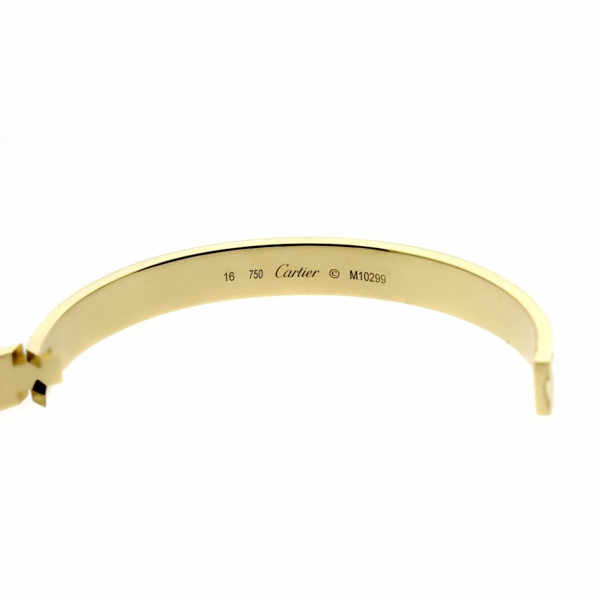 Cartier Anniversary Yellow Gold Diamond Bangle Sz 16