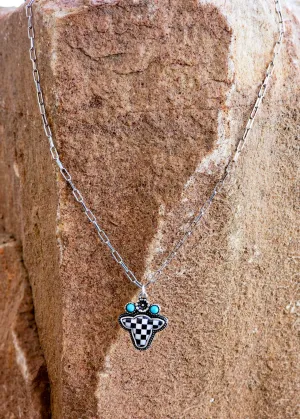 Checkered Cow Necklace