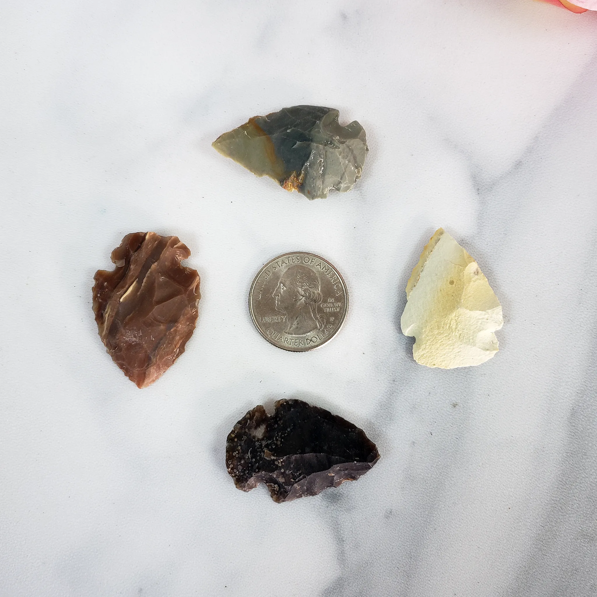 Chert Rock & Jasper Gemstone Hand Knapped Natural Stone Arrowhead