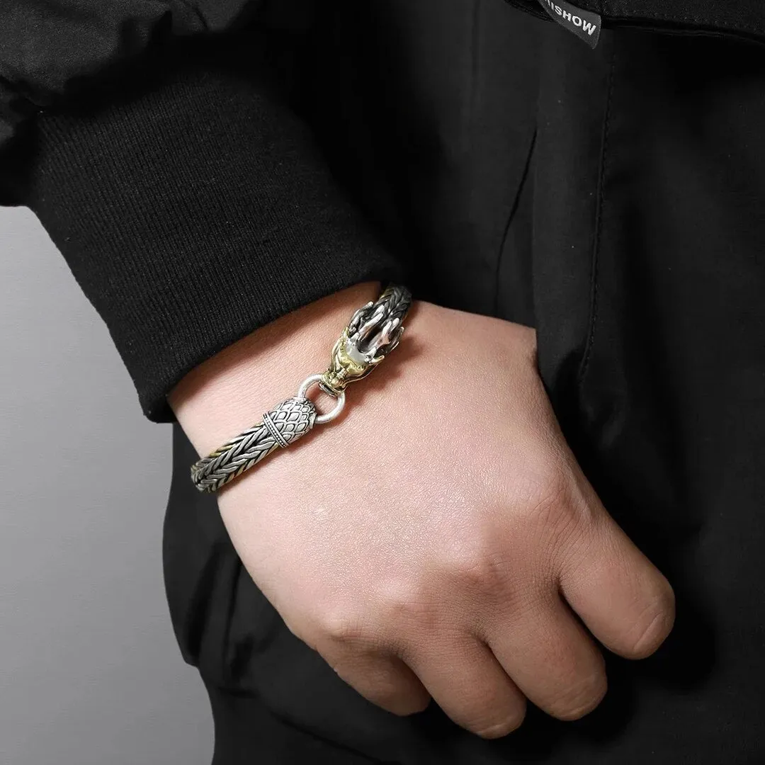 China-Chic National Style Bicolor Woven Leading Bracelet Men's Aggressive