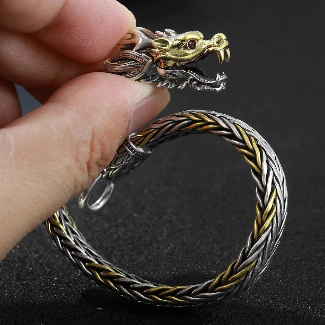 China-Chic National Style Bicolor Woven Leading Bracelet Men's Aggressive