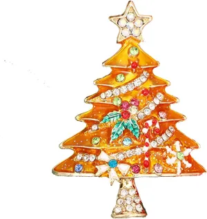 Christmas Tree Brooch Pins for Women Rhinestone Star Bow Snowflake Bell Pin Holiday Christmas Enamel Pin Christmas Tree Xmas Gifts Jewelry