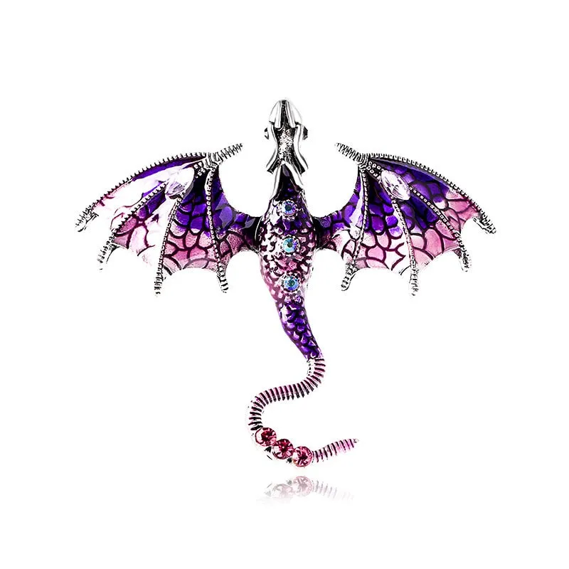 Classic Women Men Enamel Dragon Creative Brooch