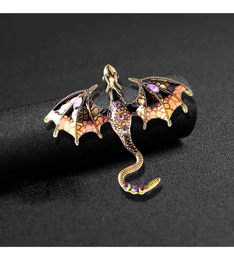 Classic Women Men Enamel Dragon Creative Brooch