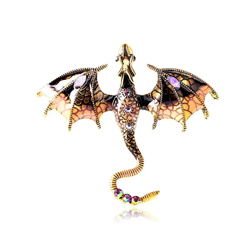 Classic Women Men Enamel Dragon Creative Brooch