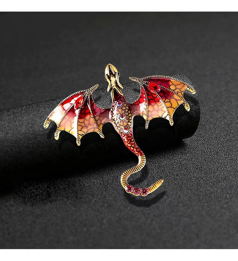 Classic Women Men Enamel Dragon Creative Brooch