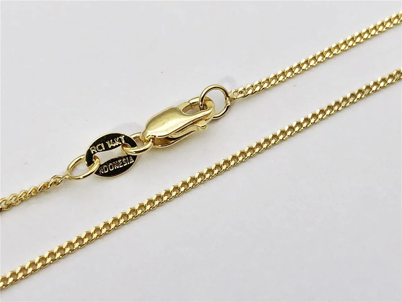 Cuban Curb Chain 14K Solid Yellow Gold, 16" 18" 20" - 1mm - Necklace Chain, Layering Chain, Sturdy Dainty Pendant Chain Genuine 14K Gold