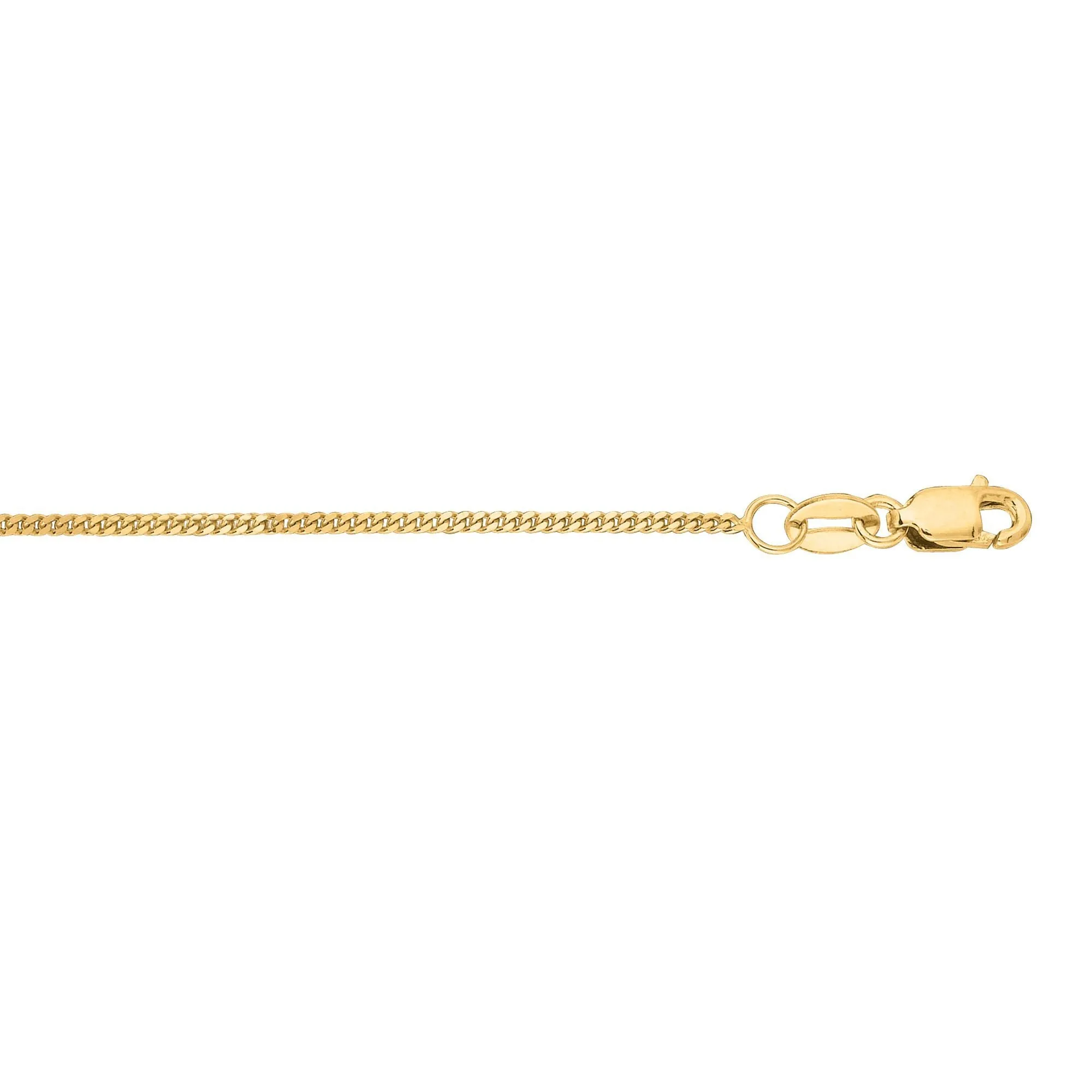 Cuban Curb Chain 14K Solid Yellow Gold, 16" 18" 20" - 1mm - Necklace Chain, Layering Chain, Sturdy Dainty Pendant Chain Genuine 14K Gold