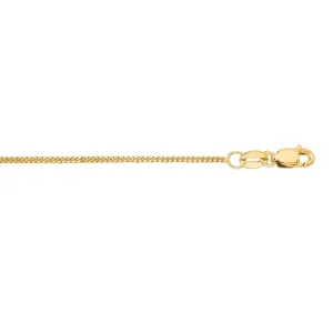 Cuban Curb Chain 14K Solid Yellow Gold, 16" 18" 20" - 1mm - Necklace Chain, Layering Chain, Sturdy Dainty Pendant Chain Genuine 14K Gold