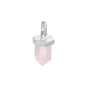 Dainty Drop Rose Quartz Crystal Charm