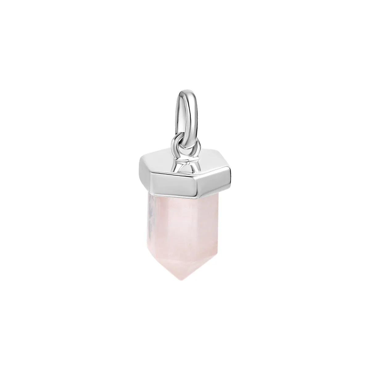 Dainty Drop Rose Quartz Crystal Charm