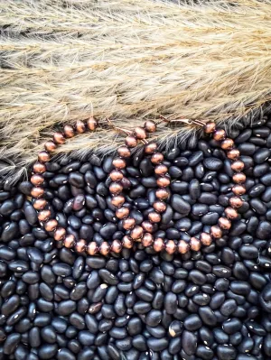Darcy Navajo Style Pearl Hoop Earrings