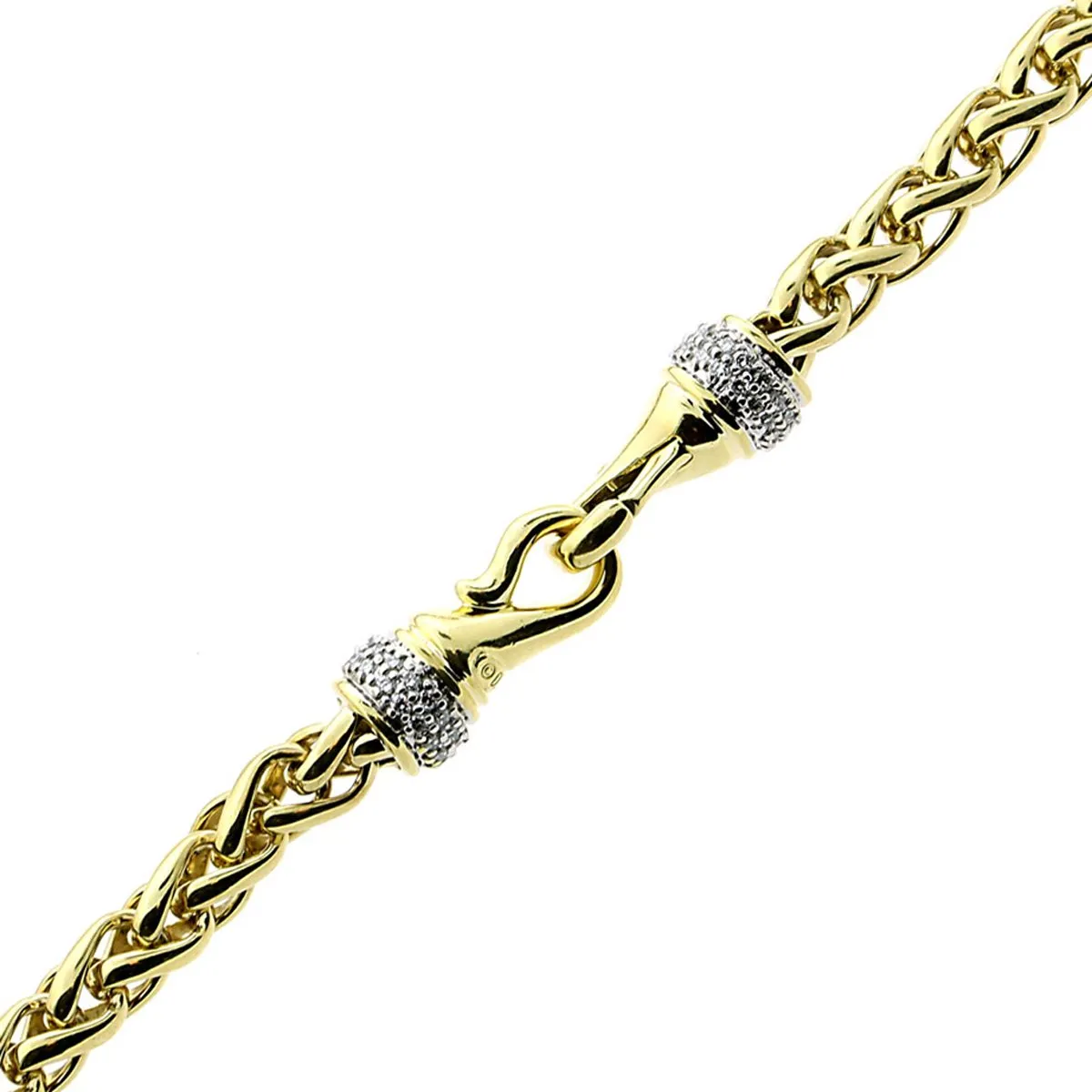 David Yurman Wheat Diamond Gold Necklace