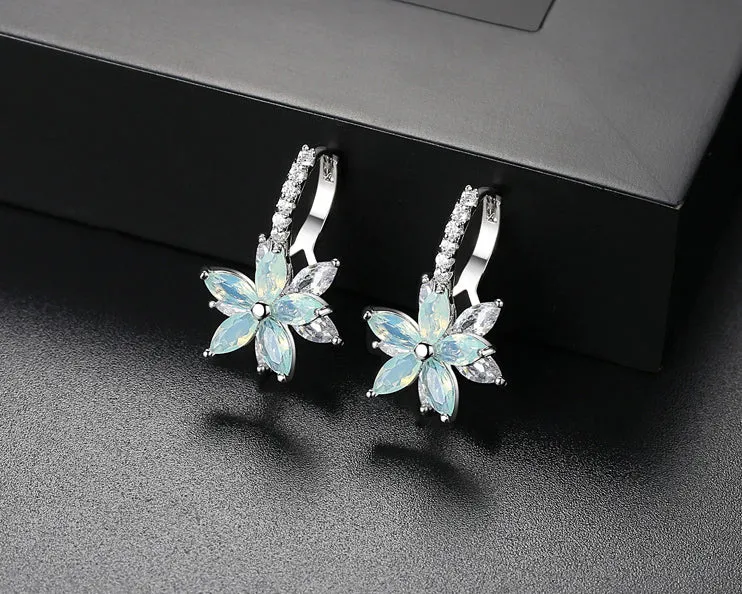 Destiny crystal flower dangle earrings sale