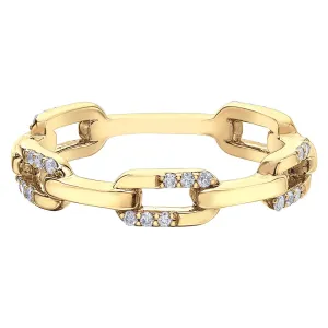 Diamond Chain-Link Right-Hand Ring
