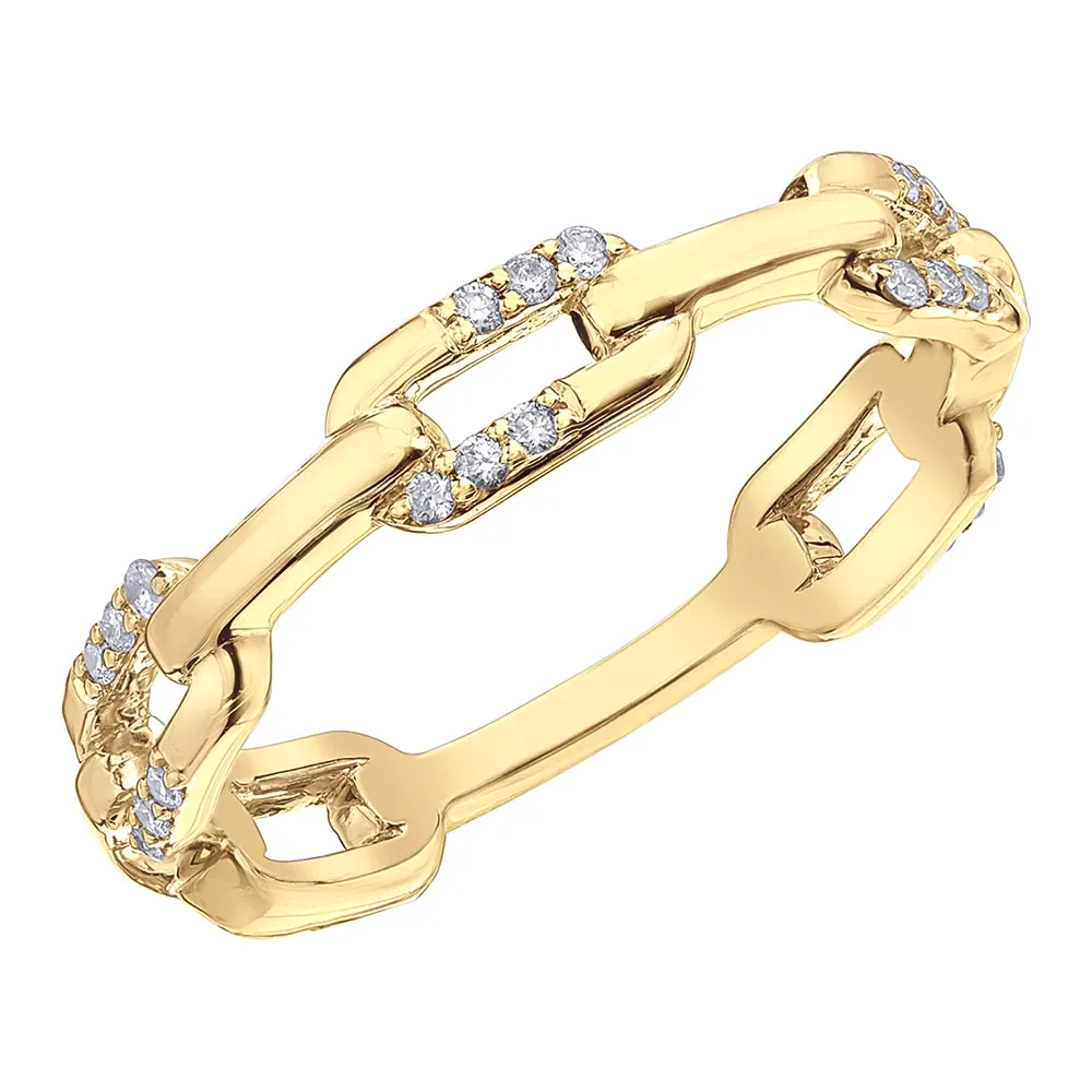 Diamond Chain-Link Right-Hand Ring