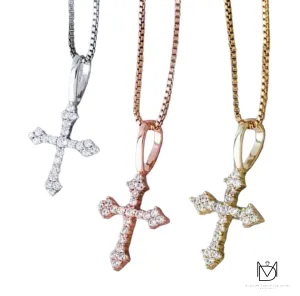 “Don’t Cross Me” Tiny Cross Pendant: Edgy Elegance