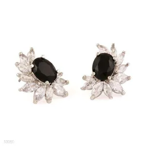 EARING SM WRTH ZC OVAL. SILVER-BLACK