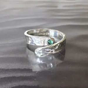 Emerald Silver Wrap Ring
