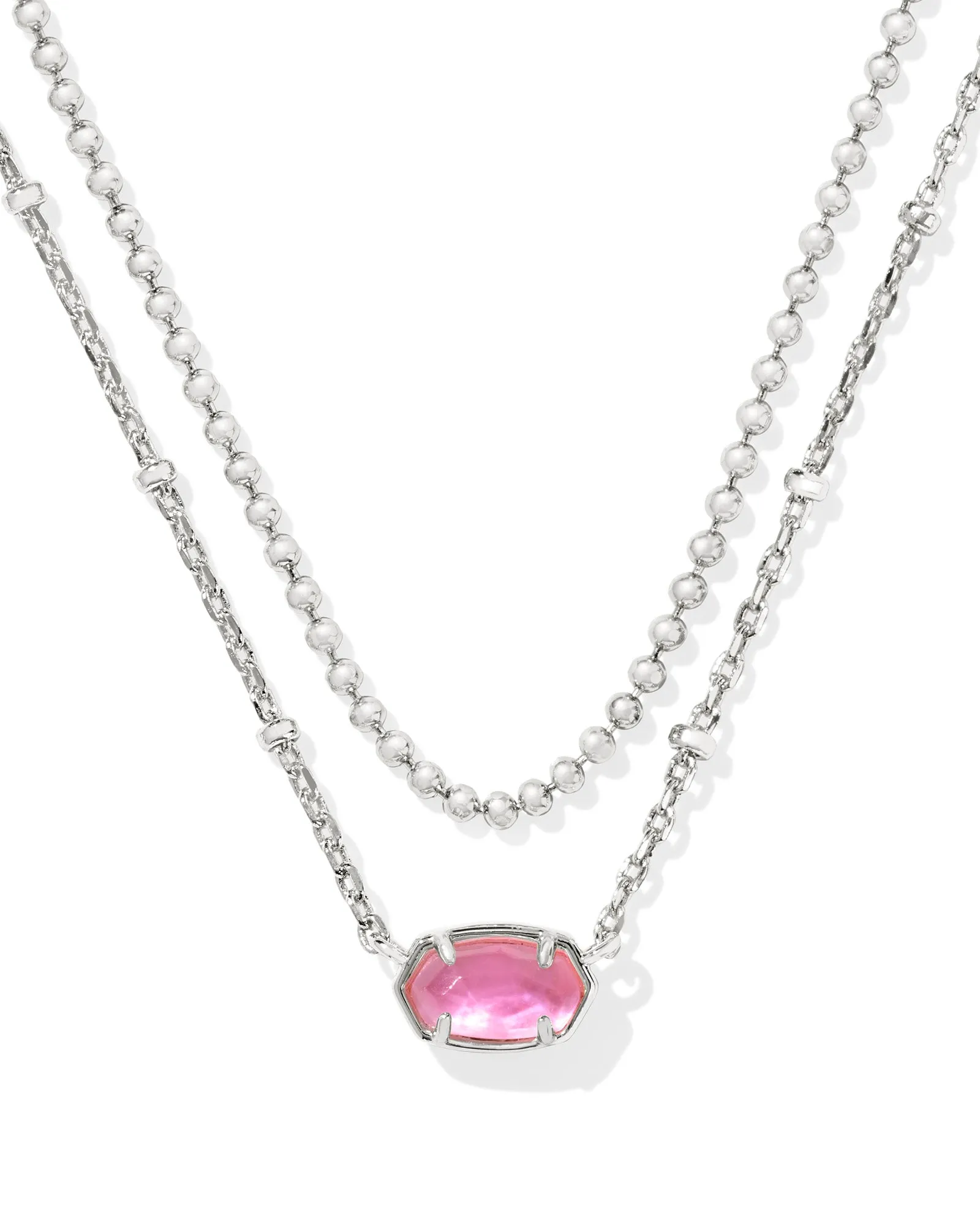 Emilie Silver Multi Strand Necklace Azalea Illusion