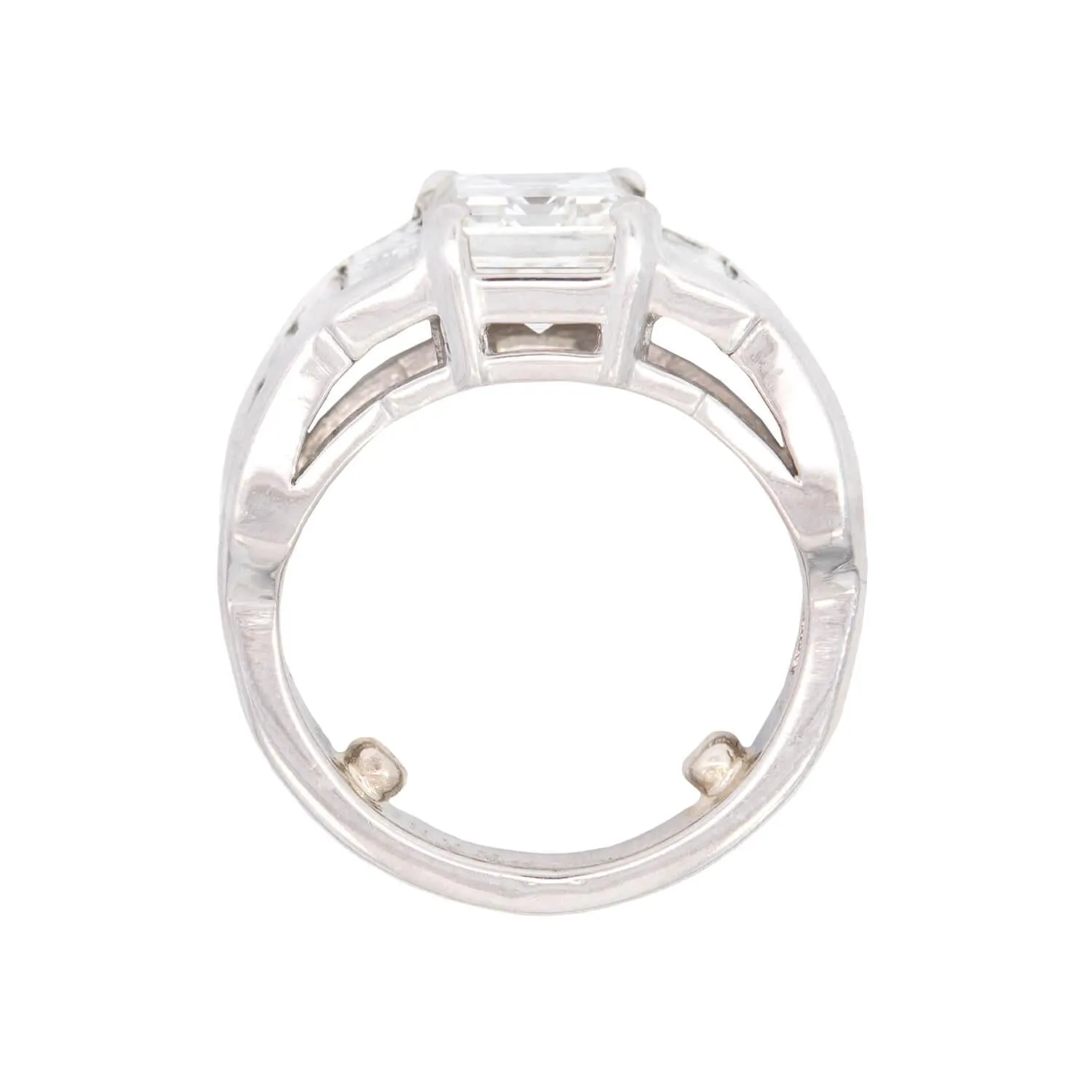 Estate Platinum 5.59ctw Emerald Diamond Engagement Ring