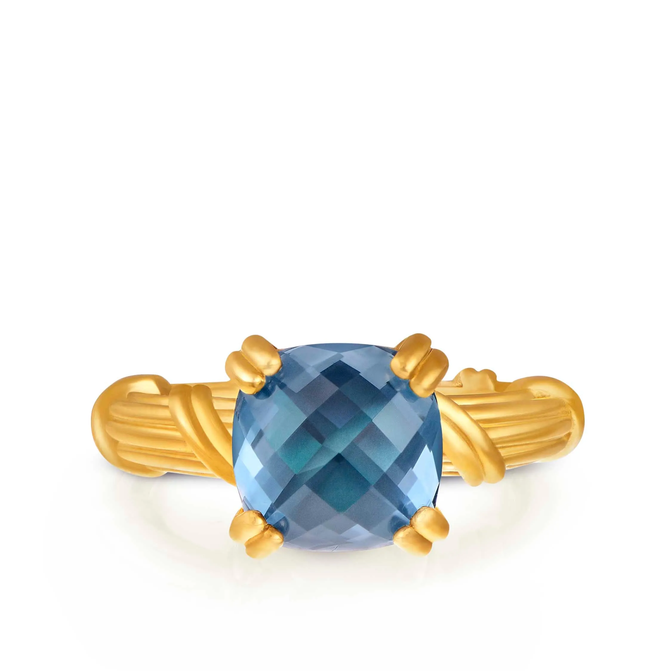 Fantasies London Blue Topaz Cocktail Ring in 18K yellow gold