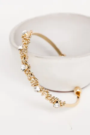 FINAL SALE - Emma Gold Rhinestone Cuff Bracelet