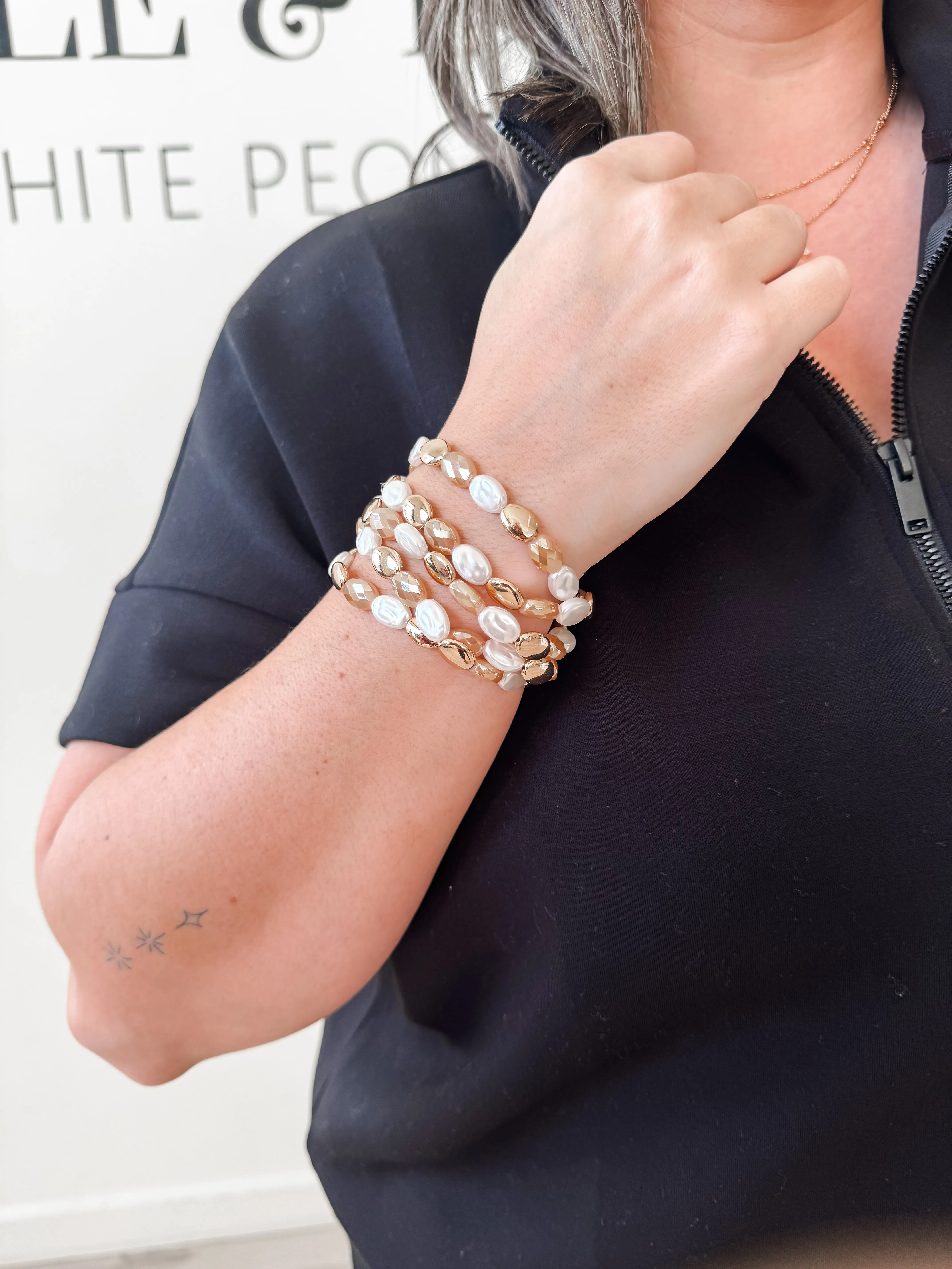 Flat Oval Beaded Bracelets