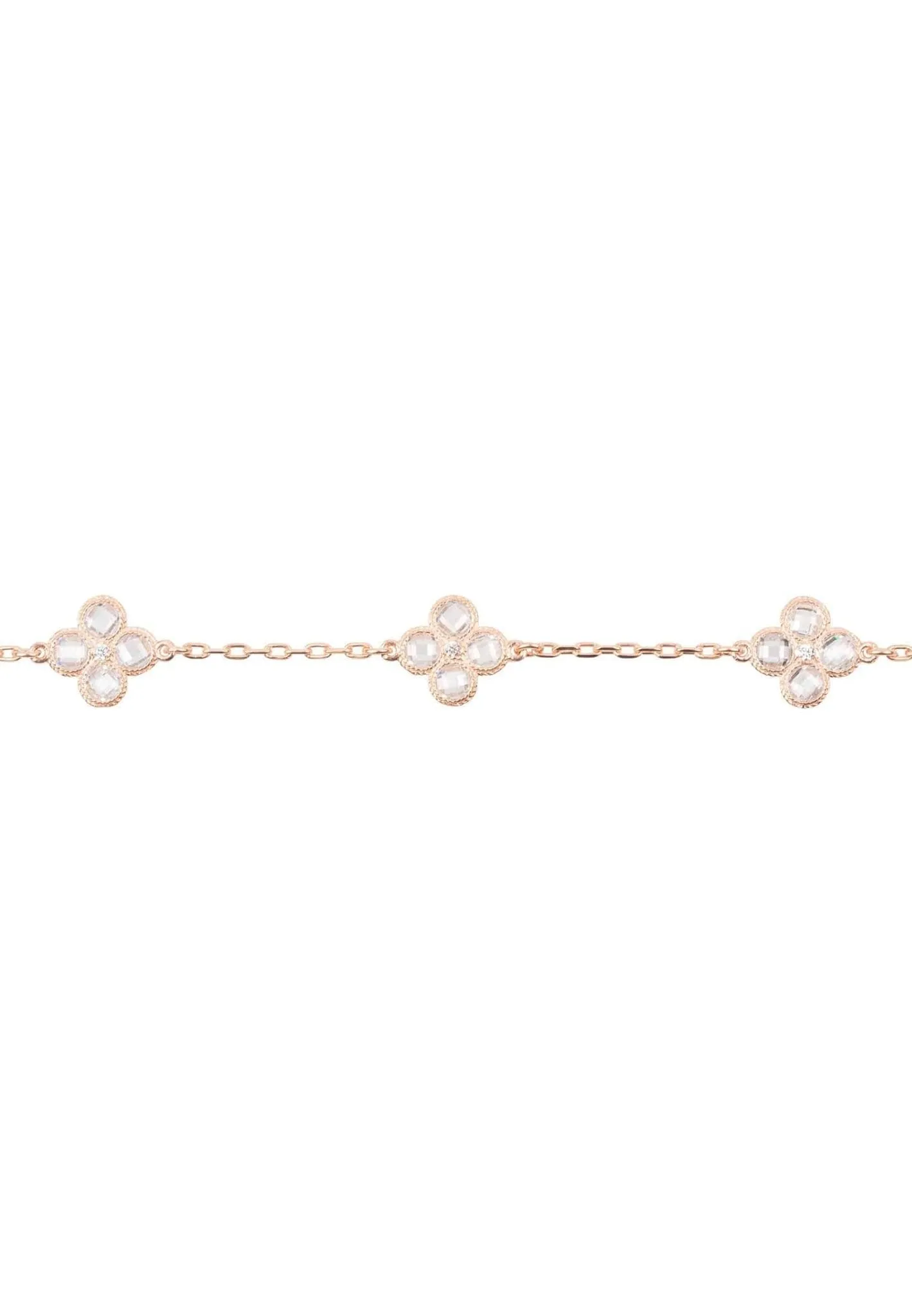 Flower Clover Triple Bracelet Rosegold