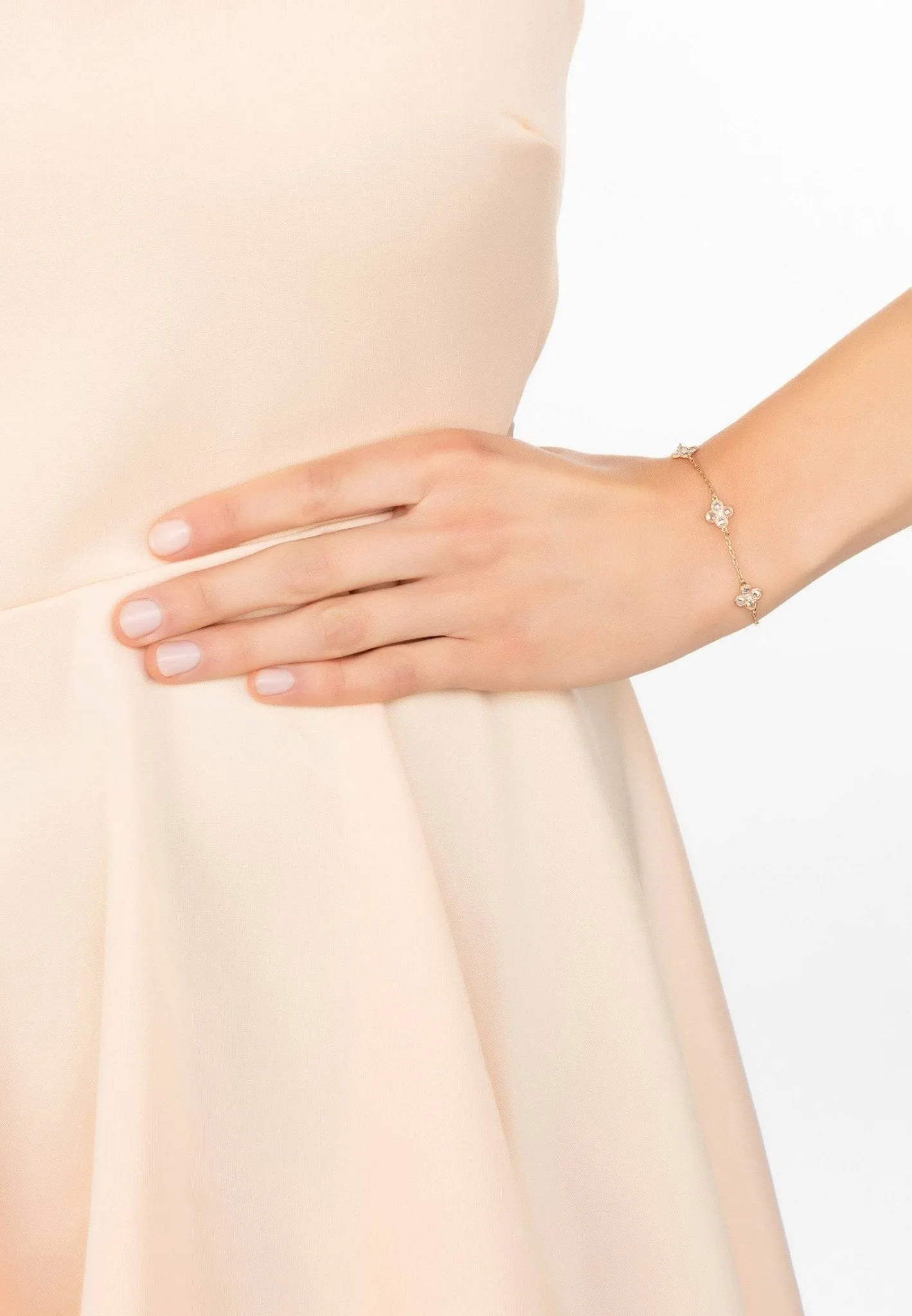 Flower Clover Triple Bracelet Rosegold