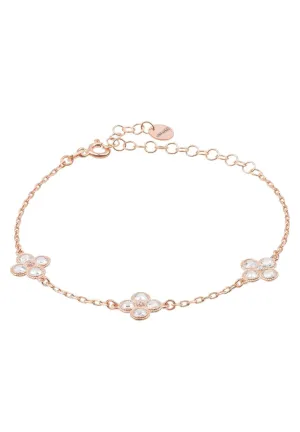 Flower Clover Triple Bracelet Rosegold