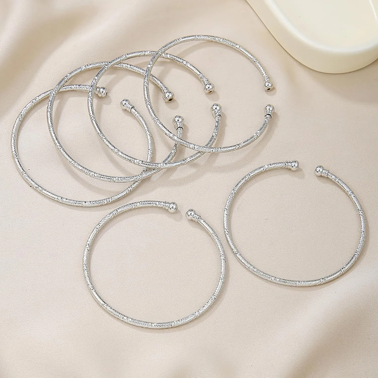 FUNOJOY Gold Bangle Bracelets Set for Women, Multi Layer Stackable Cuff Bracelets, Boho Open Adjustable Bangle Jewelry Gift for Her
