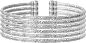 FUNOJOY Gold Bangle Bracelets Set for Women, Multi Layer Stackable Cuff Bracelets, Boho Open Adjustable Bangle Jewelry Gift for Her