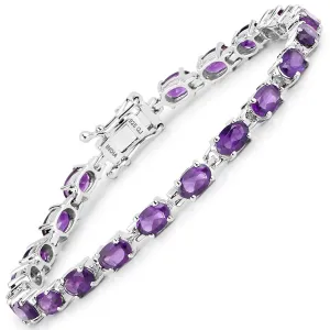 Genuine Amethyst .925 Sterling Silver Bracelet